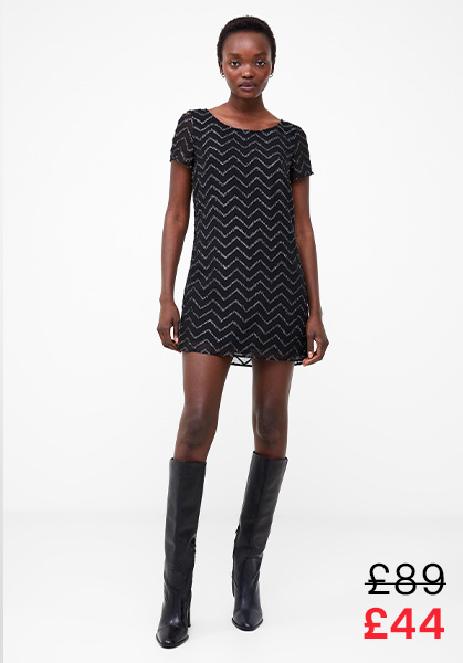 Ashton Lurex Chevron Mini Dress