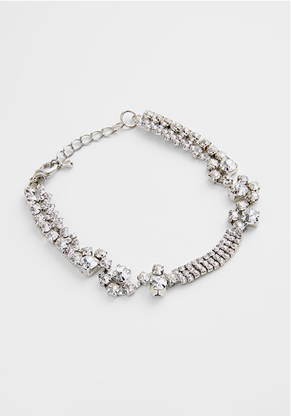 Mixed Pattern Diamante Bracelet