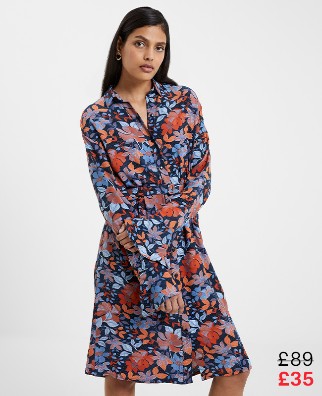 Adalina Eco Delphine Drape Shirt Dress