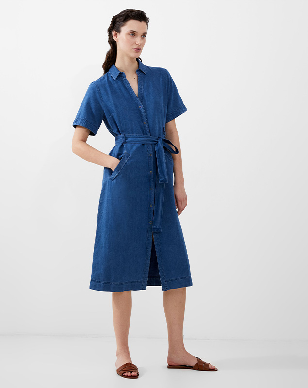 Zaves Chambray Denim Dress