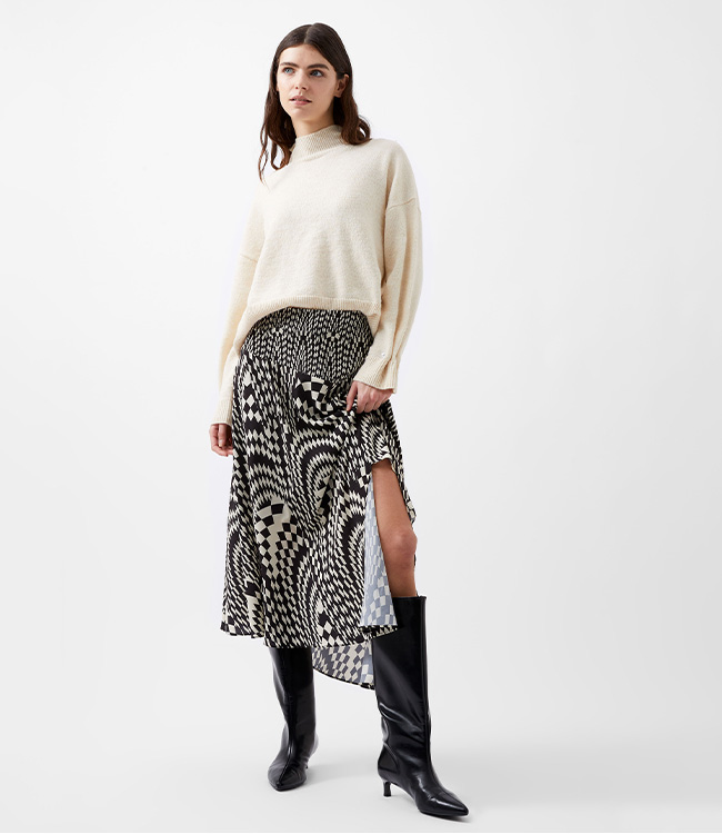 Fern Arie Crepe Asymmetrical Skirt