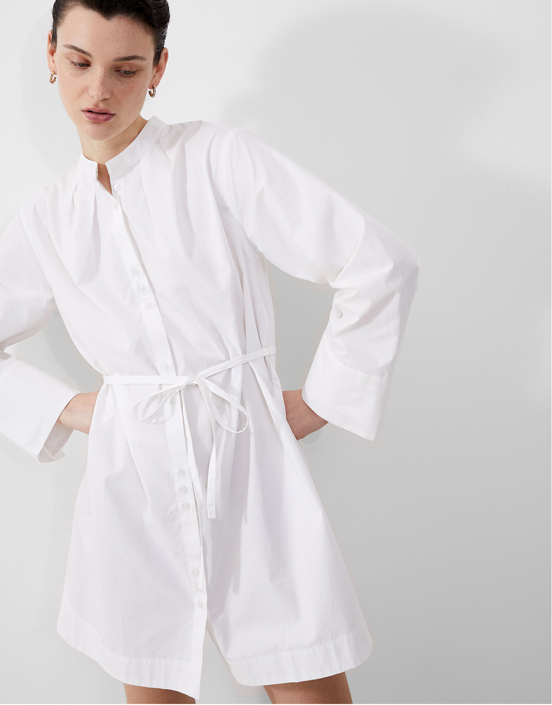 Alissa Cotton Wide Sleeve Shirt Dress