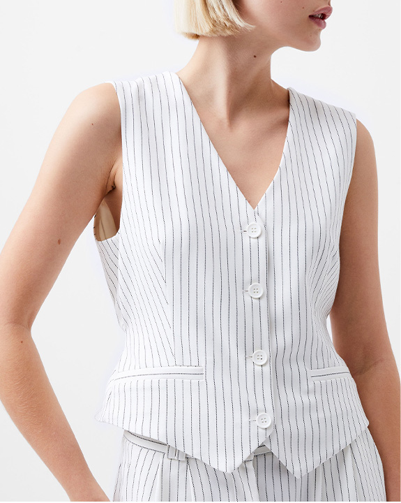 Pinstripe Cropped Waistcoat