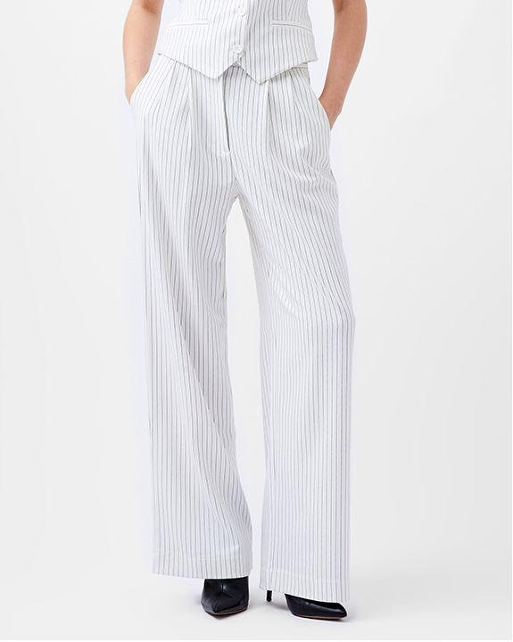 Pinstripe High Waisted Trousers