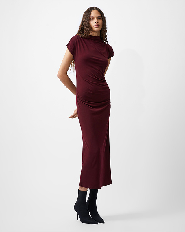 Draped Samira Mock Neck Dress