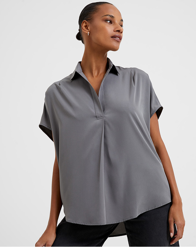 Crepe Light Recycled Popover Shirt