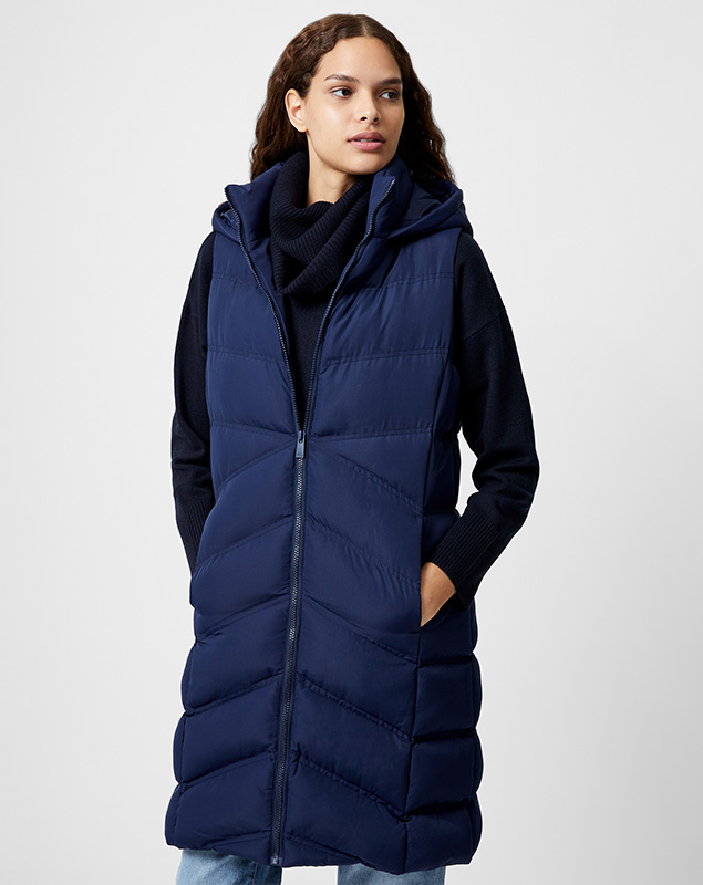 Hooded Row Mid Length Gilet