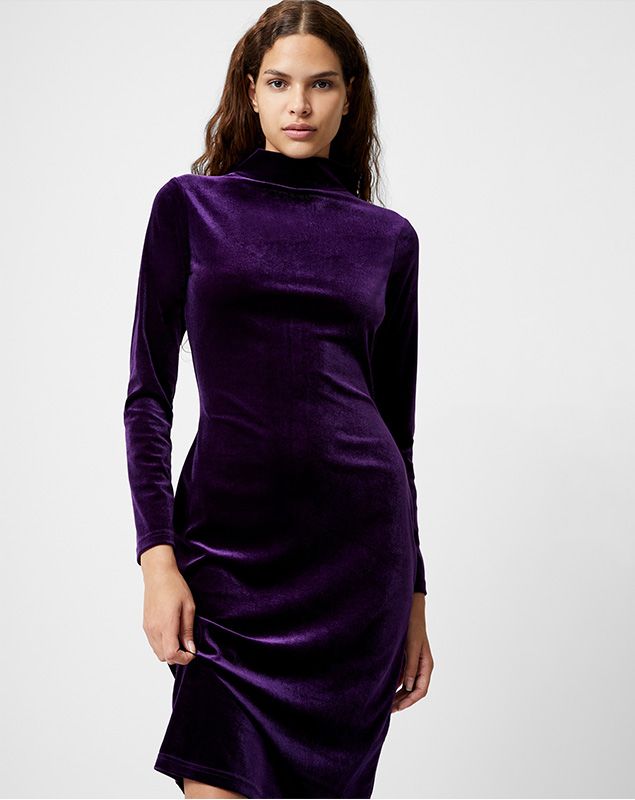 Velvet Turtleneck Dress