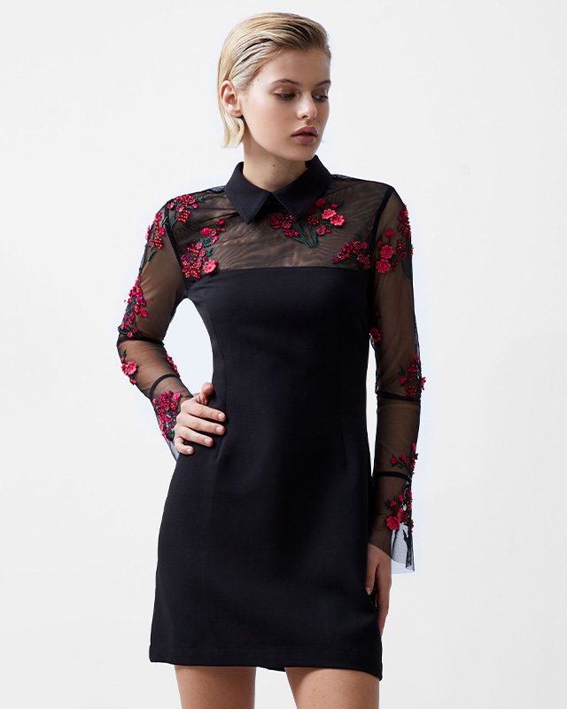 Darcy Embroidered Mini Dress