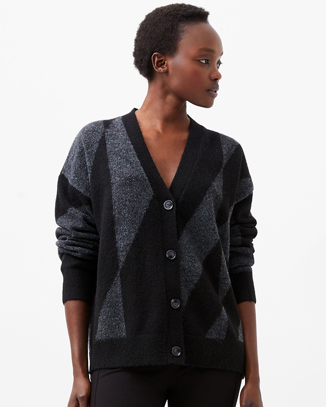 Nicola Recycled Brushed Check Cardigan