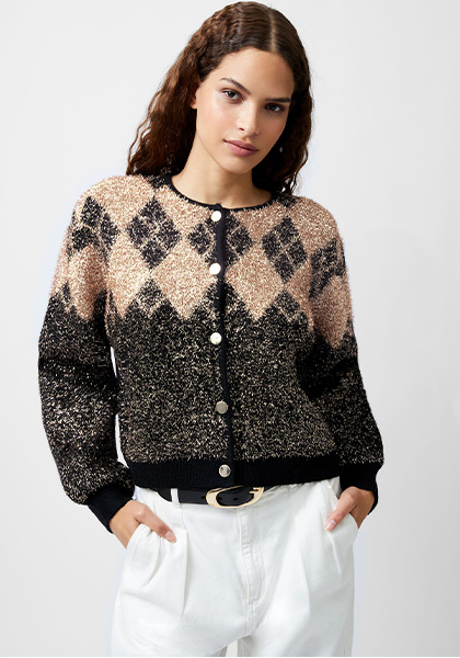 Mavis Argyle Tinsel Long Sleeve Cardigan