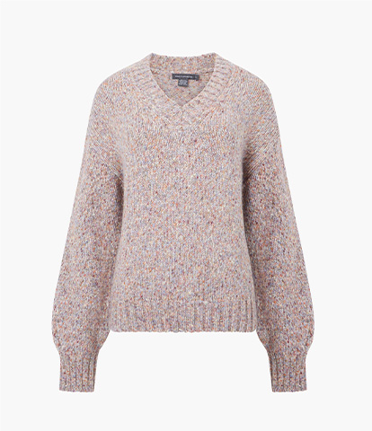 Tweed V-Neck Jumper