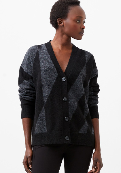 Nicola Recycled Brushed Check Cardigan