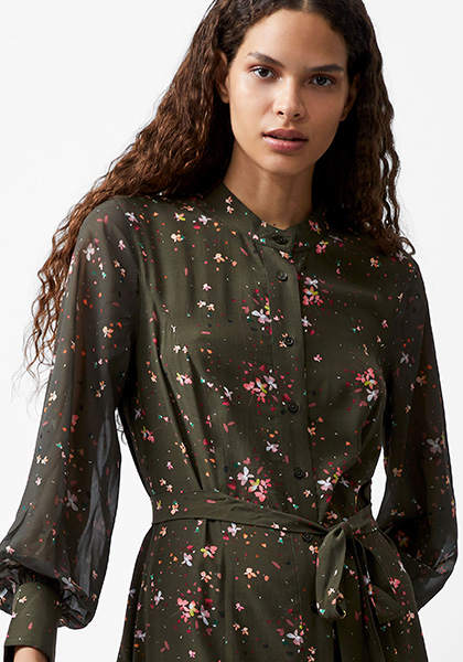 Carina Eco Delphine Georgette Mix Shirt Dress