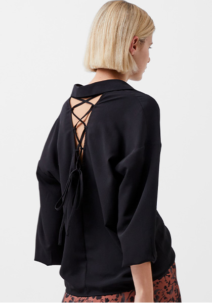 Capriana Crepe Tie Back Shirt