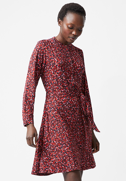 Clara Henley Jersey Floral Shirt Dress