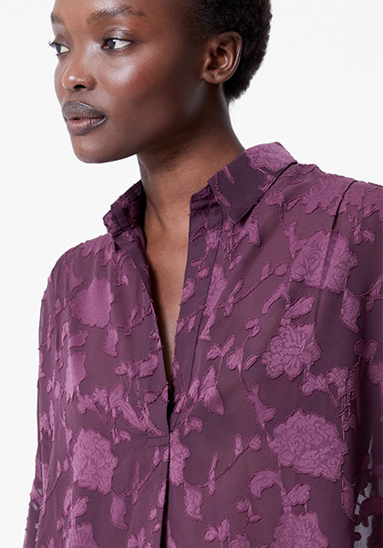 Devore Satin Popover Shirt