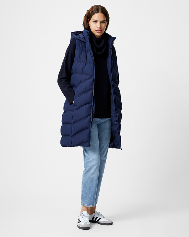 Hooded Row Mid Length Gilet