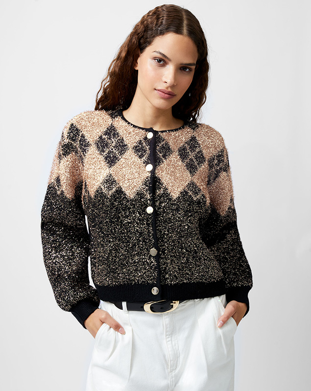 Mavis Argyle Tinsel Long Sleeve Cardigan