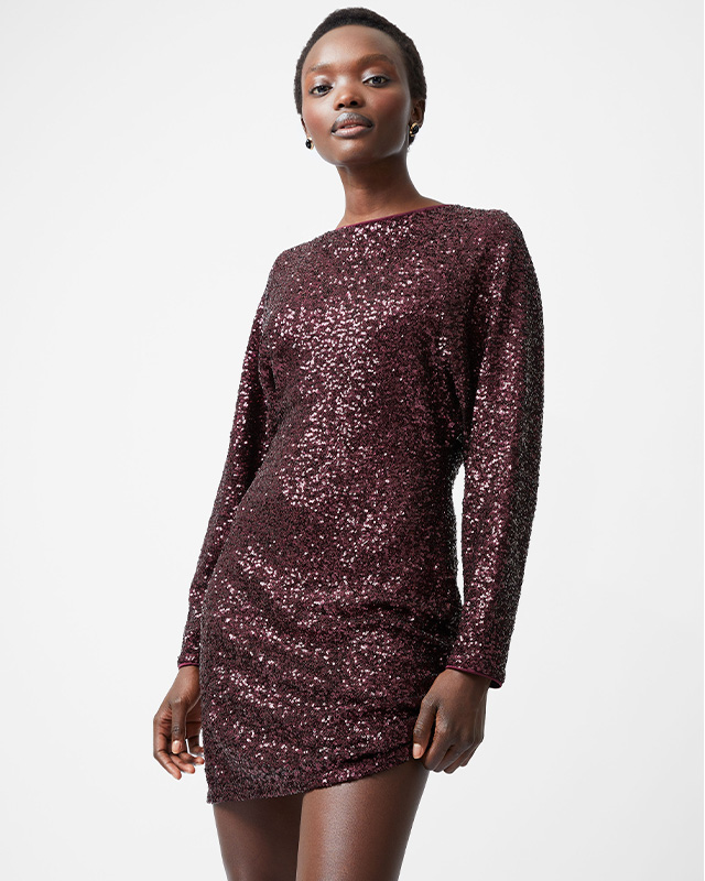 Elena Sequin Bow Back Mini Dress