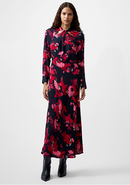 Foliage Chiara Tie Knot Neck Dress