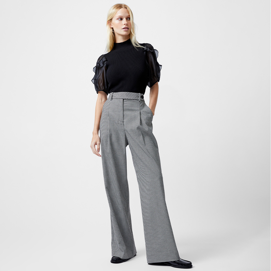   Holden Houndstooth Wide Leg Trousers