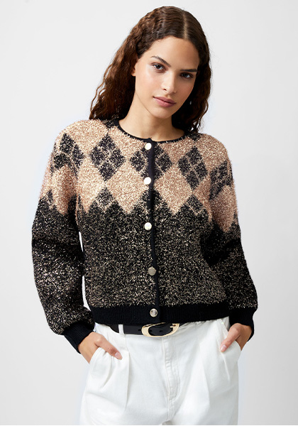 Mavis Argyle Tinsel Long Sleeve Cardigan