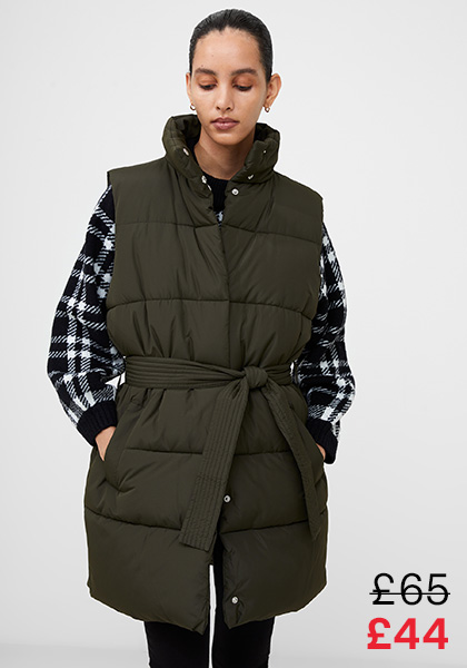 Funnel Neck Belted Gilet