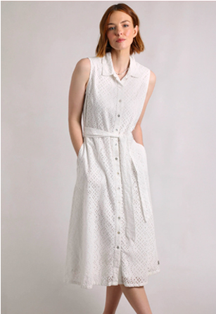 Alinda Cotton Broderie Shirt Dress