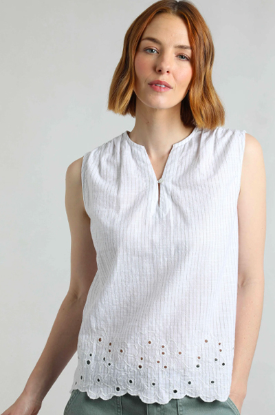 Poppy Scalloped Hem Blouse