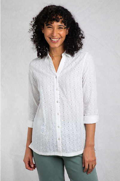 Camille Organic Cotton Broidery Shirt