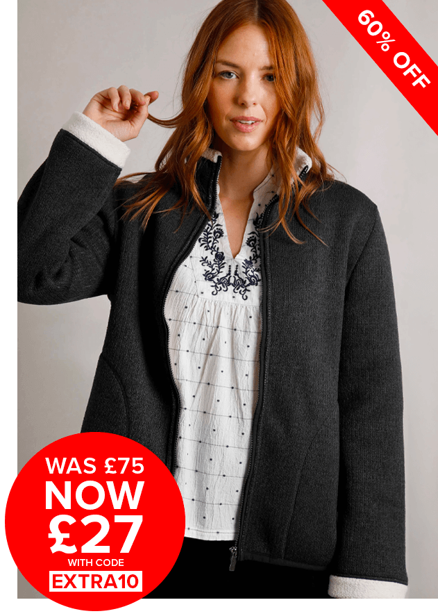 Campbell Faux Shearling Bonded Full Zip Fleece