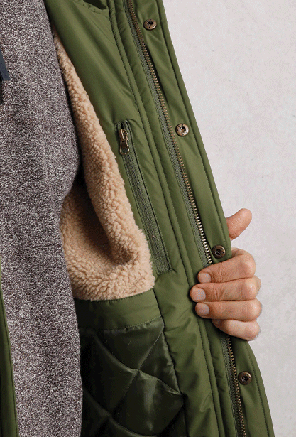 Teignmouth Recycled Showerproof Borg Lined Field Jacket