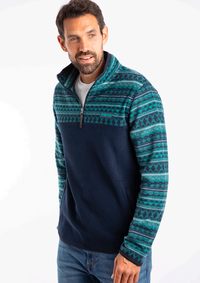 Gilbert 1/4 Zip Printed Micro Fleece