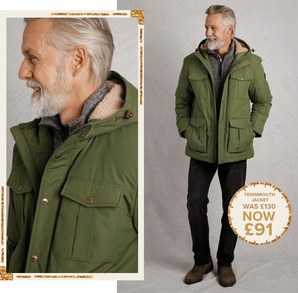 Teignmouth Recycled Showerproof Borg Lined Field Jacket