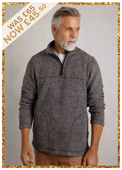 Laramie Eco 1/4 Zip Snow Marl Fleece