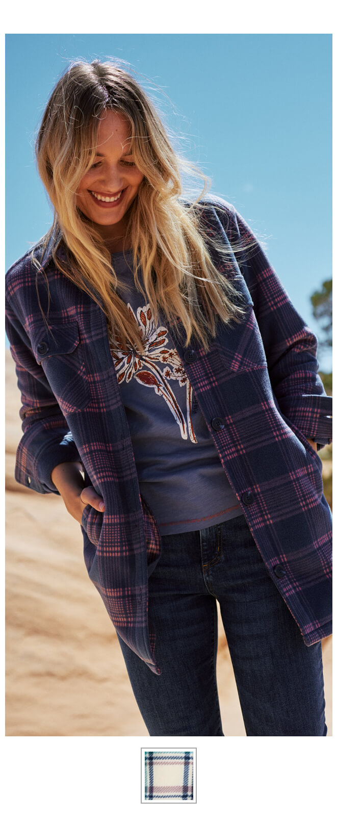 Autumn Oversized Check Fleece Shacket