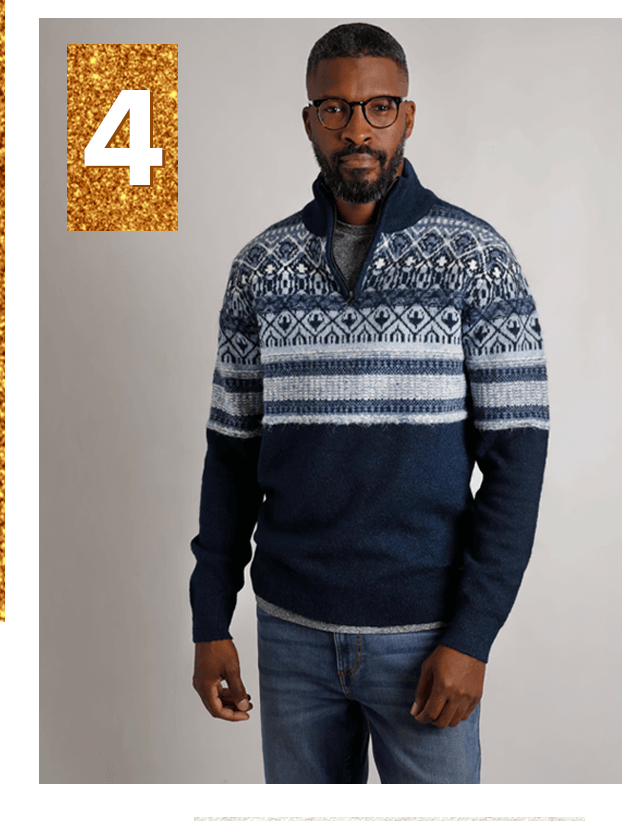 Yarmouth Eco 1/4 Zip Fair Isle Jumper