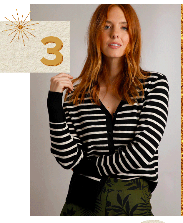 Garner Ribbed Stripe Cardigan