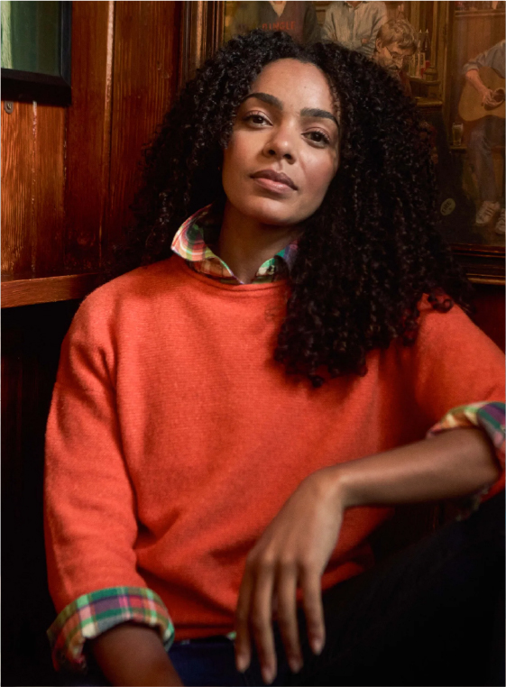 Arlen Textured Crew Neck Jumper Cinnamon