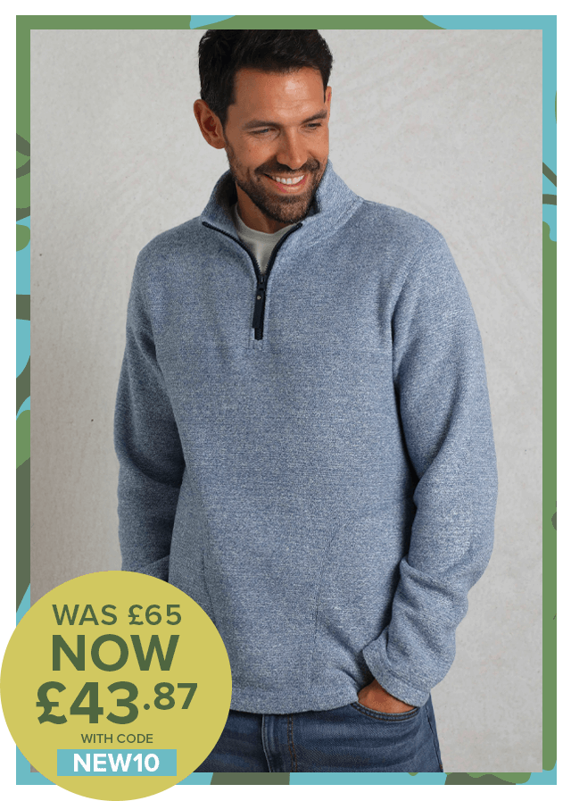 Laramie Eco 1/4 Zip Snow Marl Fleece