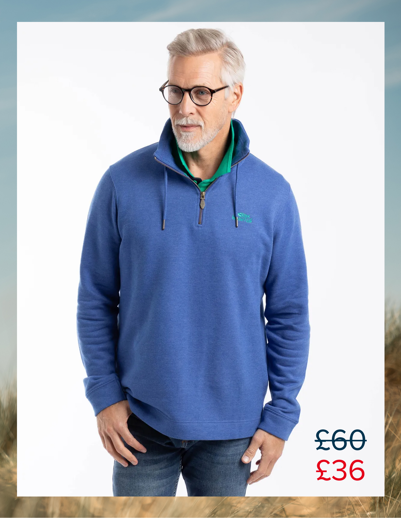Brampton 1/4 Zip Sweatshirt Mazarine Blue