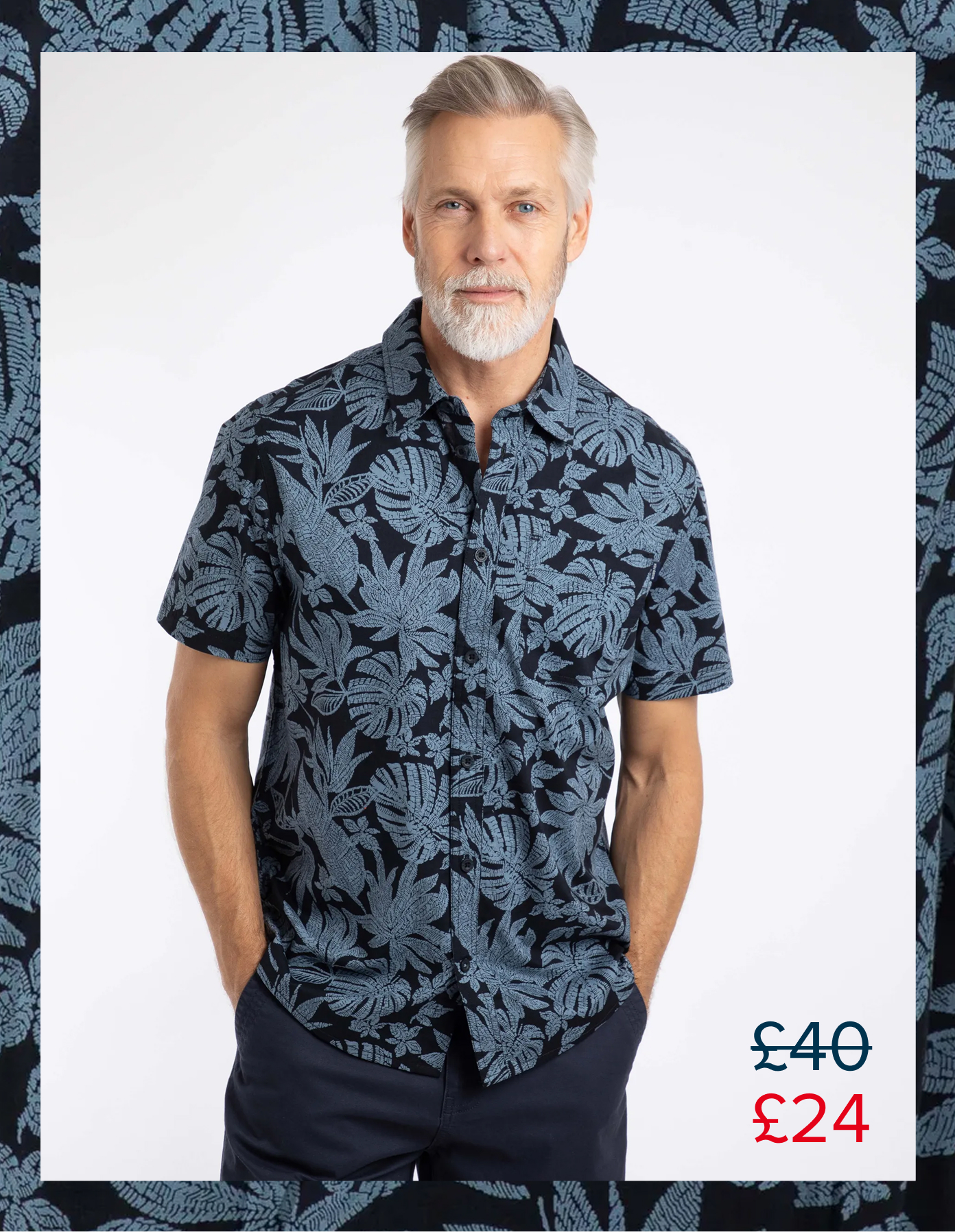 Faraway Short Sleeve Printed Shirt Blue Mirage
