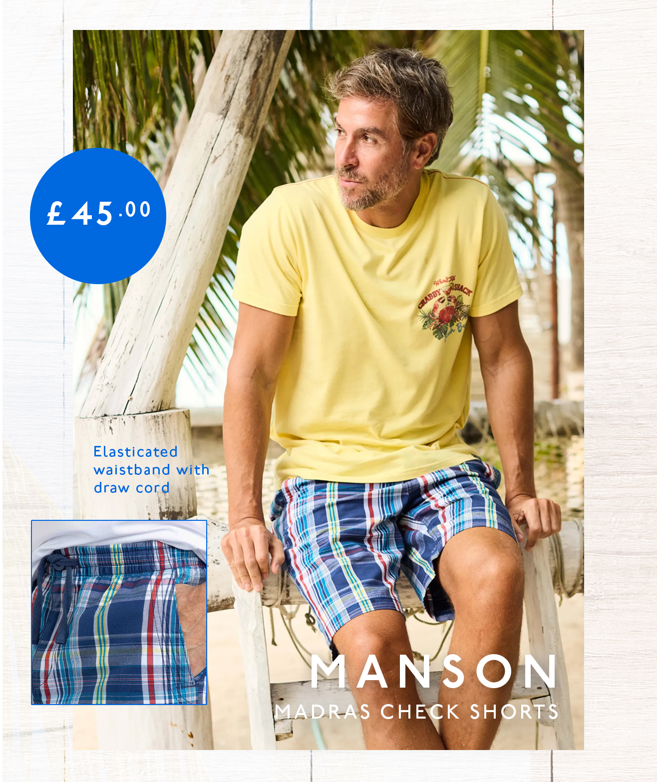 Manson Madras Check Shorts Estate blue