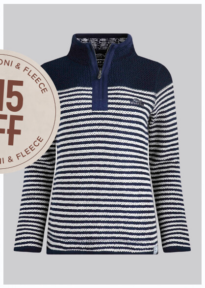 Juliet 1/4 Zip Stripe Eco Macaroni