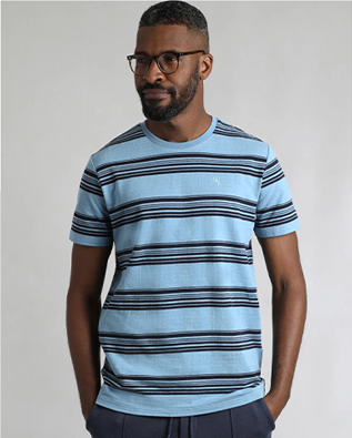 Xavier Eco Crepe Stripe T-Shirt