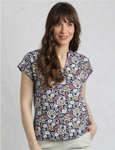Alia Organic Cotton Printed Jersey Top