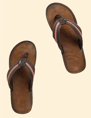 Malham Leather Look Flip Flops