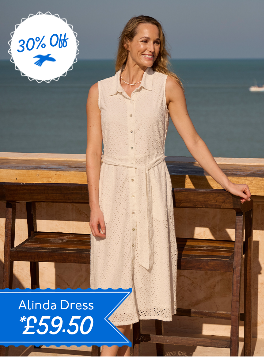 Alinda Cotton Broderie Shirt Dress 