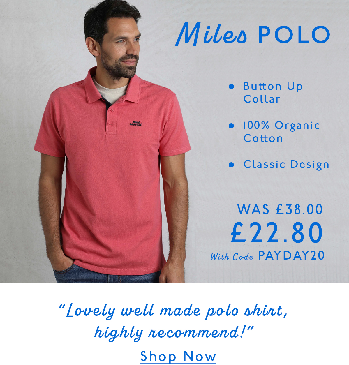Miles Organic Cotton Pique Polo